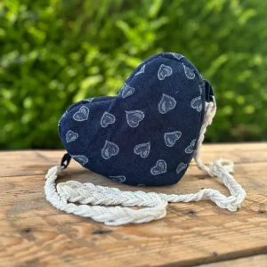 Sac à bandoulière molletonné cœur