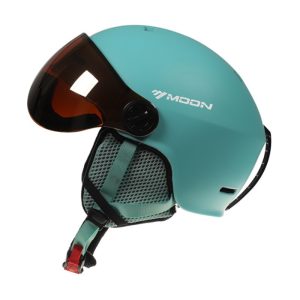 Casque ski femme bleu moulé avec visière