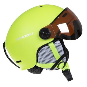 Casque ski femme vert respirant avec visière