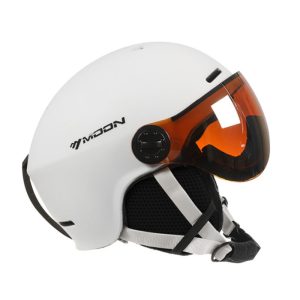 Casque ski femme blanc respirant avec visière