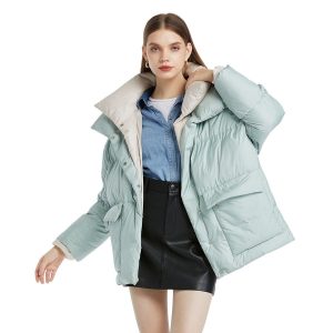 Manteau ski femme bleu avec poches