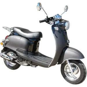 BENZHOU – EURO 5 – Scooter rétro – 50cc – 4T – Noir Mat et Brillant + Carte Grise ( SIV)