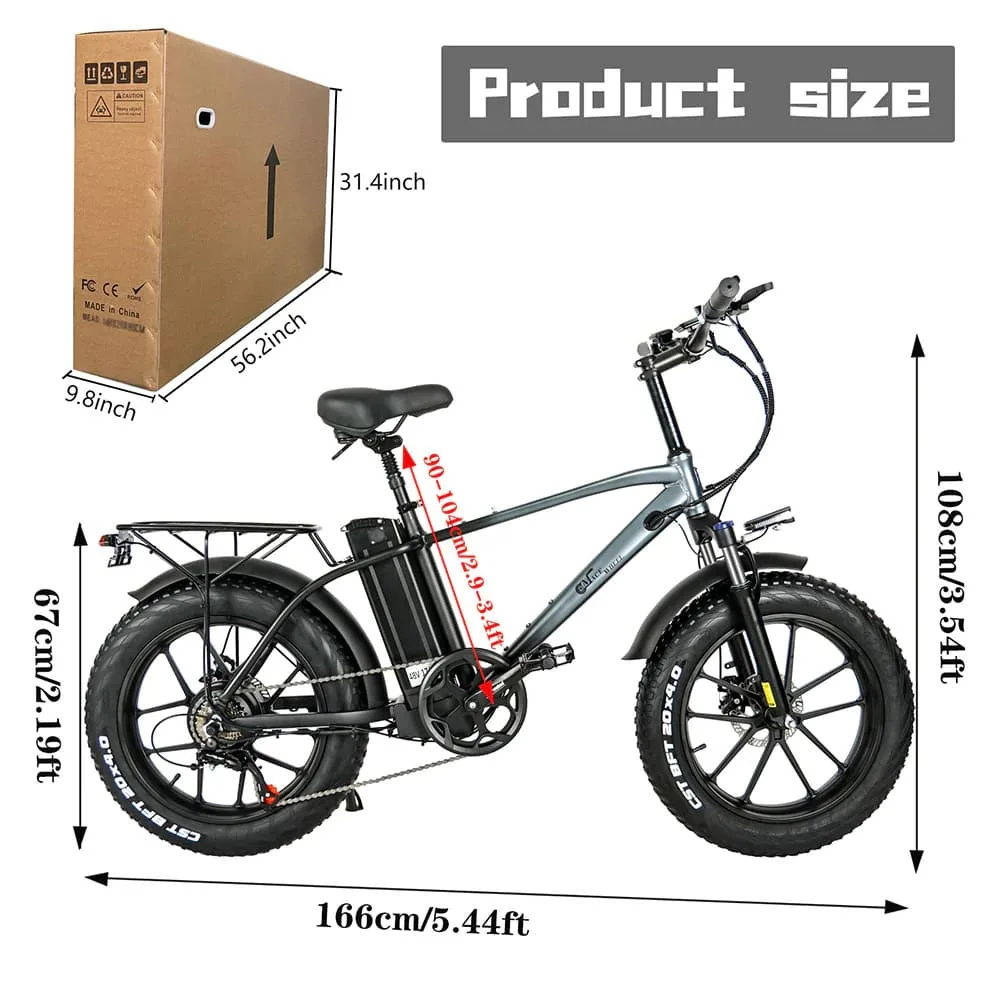 CMACEWHEEL T20 750W 20″ Fat Bike 17Ah E VTT EMTB – Image 4