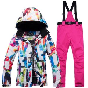 Combinaison de ski femme colorée 2 pièces