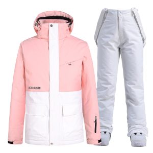Combinaison de ski femme design rose, 2 pièces