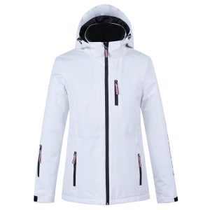 Veste ski femme blanche thermique multipoches
