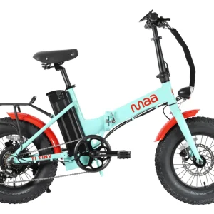 Ti Tiny -céladon et rouge -fat bike pliant électrique MAA BIKES
