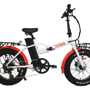Tiny -blanc et rouge -fat bike pliant électrique MAA BIKES