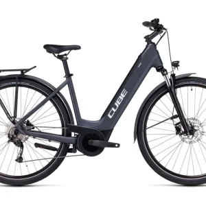 VTC Électrique Cube Touring Hybrid One 500 Easy Entry Shimano Alivio 9V 500 Wh 700 mm Gris 2023