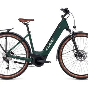 VTC Électrique Cube Touring Hybrid One 625 Easy Entry Shimano Alivio 9V 625 Wh 700 mm Vert Dark 2023