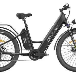 VTC électrique Gogobest GF850 500W 26″ avec Moteur Central 32 km/h 130km 10.4Ah Noir