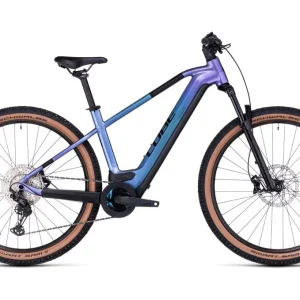 VTT Électrique Semi-Rigide Cube Reaction Hybrid Race 750 Shimano Deore/XT 12V 750 Wh 29 » Bleu Violet Switch 2023