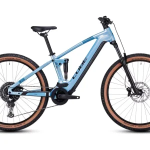 VTT Électrique Tout-Suspendu Cube Stereo Hybrid 120 Pro 750 Shimano Deore 12V 750 Wh 29 » Bleu Sage Metallic 2023