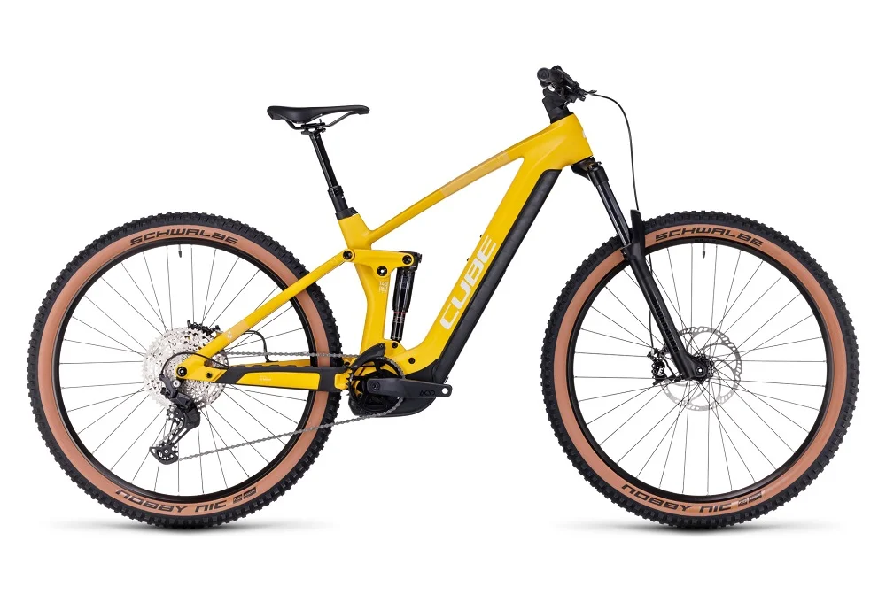 VTT Électrique Tout-Suspendu Cube Stereo Hybrid 140 HPC Pro 625 Shimano Deore 11V 625 Wh 29 » Jaune Vivid Sun 2023