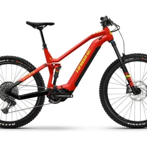 VTT Électrique Tout-Suspendu Haibike AllMtn 7 Sram GX Eagle 12V 750 Wh 29 » / 27.5 » Rouge / Jaune Fluo 2023