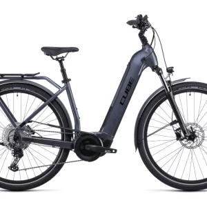 Vélo de Ville Électrique Cube Touring Hybrid Pro 625 Easy Entry Shimano Deore 11V 625 Wh 700 mm Gris Metallic 2022