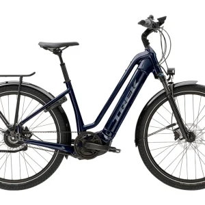 Vélo de Ville Électrique Trek Allant+ 9 Lowstep Enviolo Courroie 625 Wh 650b Bleu Foncé 2024