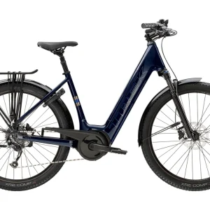 Vélo de Ville Électrique Trek Verve+ 4 Lowstep Shimano Altus 9V 725 Wh Bleu Foncé 2023