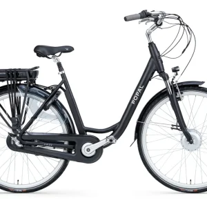 Vélo de ville électrique Popal Sway – Moteur roue avant – 50 cm – Noir – 470Wh
