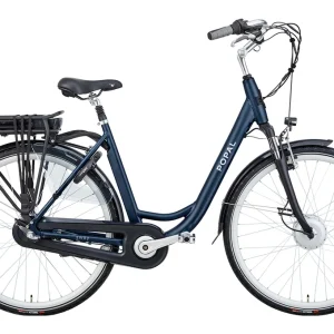 Vélo de ville électrique Popal Sway – Moteur roue avant – 54 cm – Bleu – 470Wh
