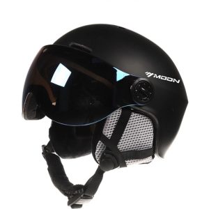 Casque ski femme noir respirant avec visière