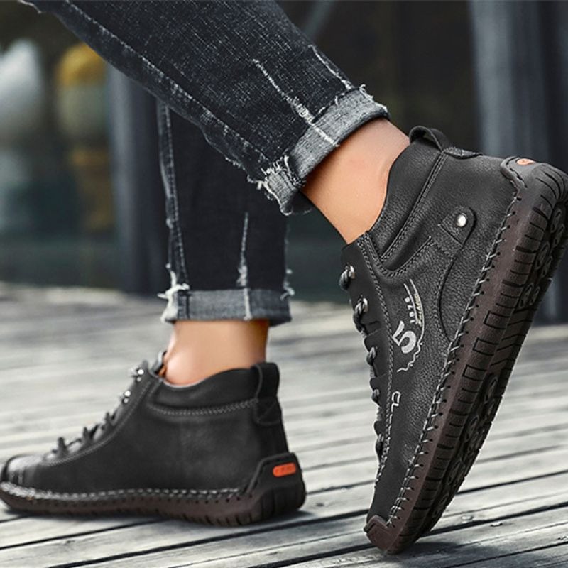 Après-ski homme en cuir avec fourrure – Image 7