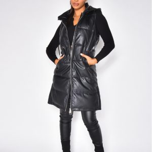 doudoune longue sans manche femme