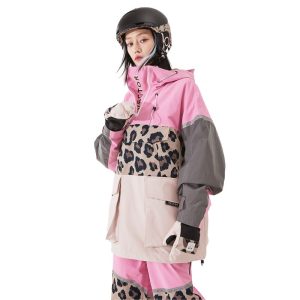 Veste de ski femme fashion avec motifs léopard